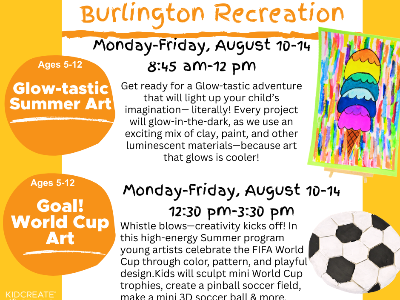 Burlington Rec: Glow-tastic Art & World Cup Art! (5-12y)